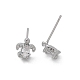 Brass & Clear Cubic Zirconia & Glass Stud Earrings(EJEW-Q014-15P)-2