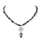 Natural Moss Agate & Pearl & Cubic Zirconia Tree of Life Pendant Necklace(NJEW-JN04335-02)-5