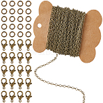DIY Brass Oval Cable Chains Necklaces Making Kits, Antique Bronze & Red Copper, 3x2.5x0.6mm(DIY-SC0029-13)