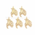 Rack Plating 201 Stainless Steel Filigree Pendants, Etched Metal Embellishments, Nickel Free, Goldfish, Real 18K Gold Plated, 27x16.5x0.4mm, Hole: 1.2mm(STAS-T057-35G)