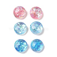 Resin Imitation Opal Cabochons, Single Face Faceted, Rondelle, Mixed Color, 8x3mm(RESI-H148-10)