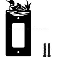 Iron Light Switch Decorations, Metal Switch Plates, with Screws, Rectangle with Duck, Black, 151x69mm(AJEW-WH0197-015)