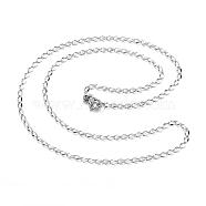 304 Stainless Steel Necklaces, Curb Chain Necklaces, Stainless Steel Color, 17.72 inch(45cm)(NJEW-E080-15P)