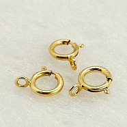 Yellow Gold Filled Spring Ring Clasps, 1/20 14K Gold Filled, Cadmium Free & Nickel Free & Lead Free, 6mm, Hole: 1mm(KK-G163-6mm-1)