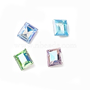 K9 Glass Rhinestone Cabochons, Pointed Back & Back Plated, Rectangle, Mixed Color, 10x8x4mm(RGLA-J026-B-MO)