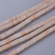 Natural Pink Aventurine Beads Strands, Heishi Beads, Flat Round/Disc, 4~4.5x2.5mm, Hole: 0.7mm, about 167pcs/strand, 15.43 inch(39.2cm)(G-H230-39)