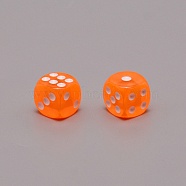 Transparent Acrylic Charms, with Platinum Tone Iron Loops, Disc, Dark Orange, 14x14x14mm(FIND-WH0100-69L)