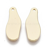 Brass Pendants, Nickel Free, Real 18K Gold Plated, 18x7x1mm, Hole: 1mm(KK-S354-182-NF)