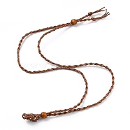 Necklace Makings, with Wax Cord and Wood Beads, Saddle Brown, 30-1/4 inch(77~80cm)(FIND-P030-C02-07)