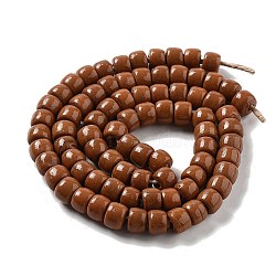 Handmade Nepalese Lampwork Beads, Barrel, Saddle Brown, 10.5~11x8~8.5mm, Hole: 3.5mm, about 80pcs/strand, 25.39''(64.5cm)(LAMP-Z008-11J)