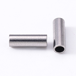 304 Stainless Steel Beads, Large Hole Beads, Column, Stainless Steel Color, 9x3mm, Hole: 2.2mm(STAS-R112-02A)