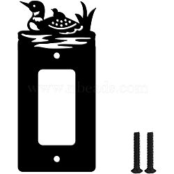 Iron Light Switch Decorations, Metal Switch Plates, with Screws, Rectangle with Duck, Black, 151x69mm(AJEW-WH0197-015)