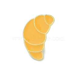 Bread Enamel Pins, Alloy Brooches for Backpack Clothes, Croissant, 24x14mm(JEWB-J006-01A-KCG)