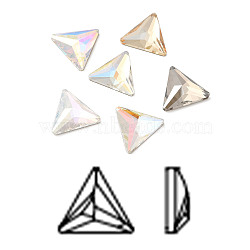 K9 Glass Rhinestone Cabochons, Flat Back & Back Plated, Faceted, Triangle, Mixed Color, 21x18x5mm(RGLA-N002-04B)