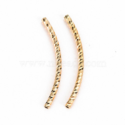Brass Tube Beads, Nickel Free, Real 18K Gold Plated, 35x2mm, Hole: 1.2mm(X-KK-S360-062-NF)