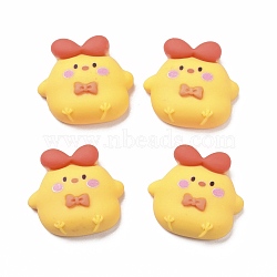 Opaque Resin Cabochons, Chick, Yellow, 21x22.5x8mm(RESI-H142-B07)