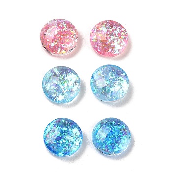 Resin Imitation Opal Cabochons, Single Face Faceted, Rondelle, Mixed Color, 8x3mm