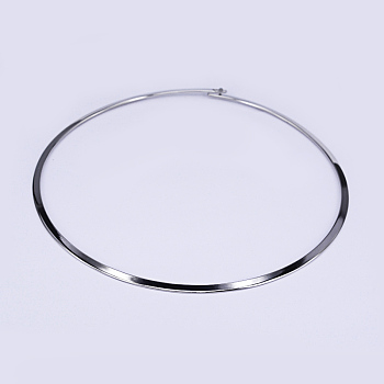 Tarnish Resistant 304 Stainless Steel Choker Necklaces, Rigid Necklaces, Stainless Steel Color, 5.4 inch(13.7cm)