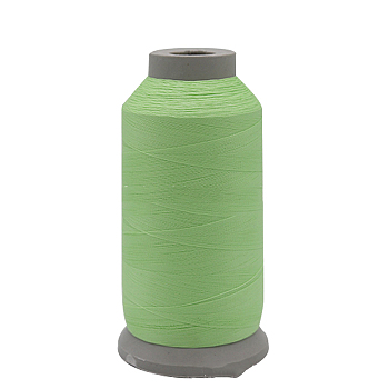 150D/2 Luminous Polyester Sewing Thread, Glow in Dark, Polyester Cord for Jewelry Making, Light Green, 0.2mm, 1000 yards/roll