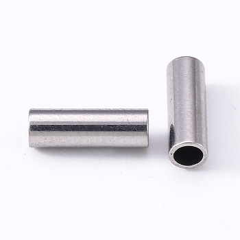 304 Stainless Steel Beads, Large Hole Beads, Column, Stainless Steel Color, 9x3mm, Hole: 2.2mm