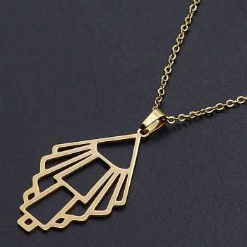 201 Stainless Steel Pendant Necklaces, with Cable Chains and Lobster Claw Clasps, Golden, 17.71 inch(45cm), 1.5mm