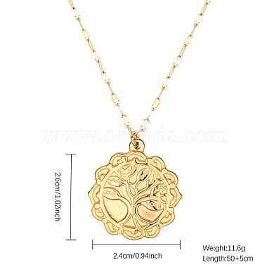 Golden Stainless Steel Pendant Necklace(SA1727-3)-2