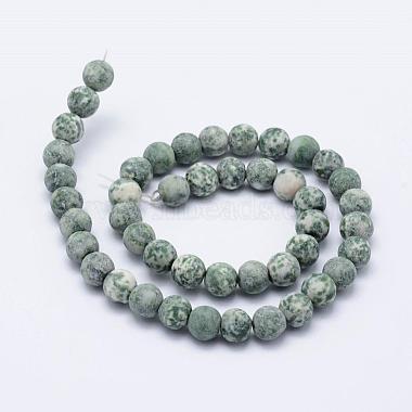 Natural Green Spot Jasper Beads Strands(G-F518-26-10mm)-2