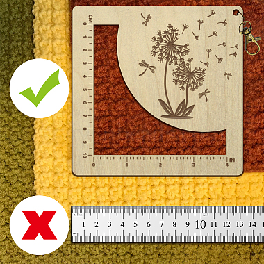 Wooden Square Frame Crochet Ruler(DIY-WH0537-003)-3