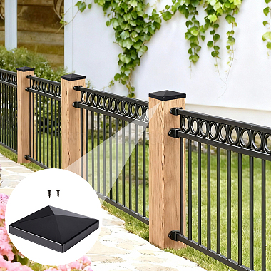 1Pc Iron Square Post Cap for Fence Posts(IFIN-WH0001-25)-5