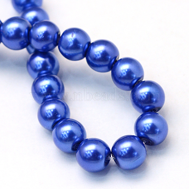 Baking Painted Pearlized Glass Pearl Round Bead Strands(X-HY-Q003-6mm-28)-4