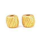 Brass Beads, Textured Barrel, Matte Gold Color, 6x6mm, Hole: 2mm(KK-A292-05B-MG)