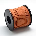 Faux Suede Cords, Faux Suede Lace, Chocolate, 2.7x1.5mm, about 27.34 yards(25m)/roll(LW-R027-2.7mm-1055)