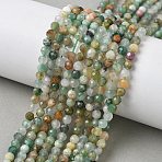 Natural African Jade Beads Strands, Faceted, Round, 4mm, Hole: 0.7mm, about 101pcs/strand, 15.35''(39cm)(G-L651-C04-4mm)