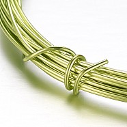 Round Aluminum Wire, Bendable Metal Craft Wire, for Beading Jewelry Craft Making, Yellow Green, 17 Gauge, 1.2mm, 10m/roll(32.8 Feet/roll)(AW-D009-1.2mm-10m-07)