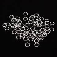Open Jump Rings Brass Jump Rings, Cadmium Free & Lead Free, Silver, 8x1mm, 18 Gauge, Inner Diameter: 6mm, about 4300pcs/500g(JRC8MM-S)
