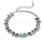 Butterfly Natural Abalone Shell/Paua Shell Link Bracelets for Women(FS5984-5)