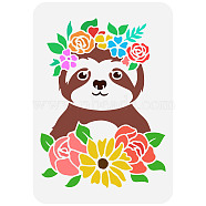 Plastic Drawing Painting Stencils Templates, for Painting on Scrapbook Fabric Tiles Floor Furniture Wood, Rectangle, Sloth Pattern, 29.7x21cm(DIY-WH0396-400)