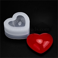 Silicone Molds, Resin Casting Molds, For UV Resin, Epoxy Resin Jewelry Making, Heart, White, 75x80x40mm(X-DIY-G010-59B)