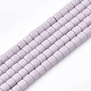 Natural Agate Beads Strands, Dyed, Column, Lilac, 4x3.5~4mm, Hole: 1mm, 108pcs/strand, 15.7 inch(X-G-S286-11B)