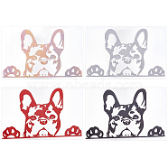 Gorgecraft 4Sheets 4 Colors Reflective Waterproof PVC Car Stickers, Dog with Adhesive Tape, for Cars Motorbikes Luggages Skateboard Decor, Mixed Color, 9.9x15.6x0.02cm, 1sheet/color(DIY-GF0005-54)