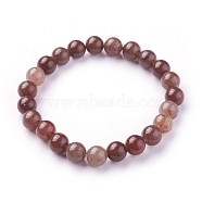 Natural Purple Aventurine Beads Stretch Bracelets, Round, 2 inch~2-1/8 inch(5.2~5.5cm), Beads: 8~9mm(BJEW-F380-01-B11)