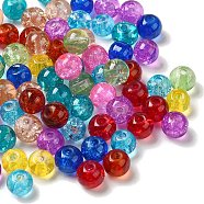 Transparent Crackle Glass Beads, Round, Mixed Color, 6~7x6mm, Hole: 1mm, about 1500pcs/500g(CCG-MSMC0002-03-M)