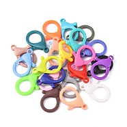 Plastic Lobster Claw Clasps, Mixed Color, 35x24.5x6mm, Hole: 3mm(KY-ZX002-M-B)