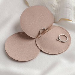 Velvet Jewelry Envelope Pouches, Jewelry Gift Bags, for Ring Necklace Earring Bracelet, Flat Round, Rosy Brown, 7cm(WG33250-05)