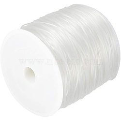 Japanese Flat Elastic Crystal String, Elastic Beading Thread, for Stretch Bracelet Making, Clear, 0.8mm, about 60m/roll.(EW-PH0002-02A)