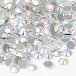 Glass Hotfix Rhinestone, Grade AA, Flat Back & Faceted, Half Round, Crystal AB, SS10, 2.7~2.8mm, about 1440pcs/bag(RGLA-A019-SS10-101)