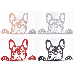 Gorgecraft 4Sheets 4 Colors Reflective Waterproof PVC Car Stickers, Dog with Adhesive Tape, for Cars Motorbikes Luggages Skateboard Decor, Mixed Color, 9.9x15.6x0.02cm, 1sheet/color(DIY-GF0005-54)