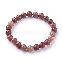 Natural Purple Aventurine Beads Stretch Bracelets, Round, 2 inch~2-1/8 inch(5.2~5.5cm), Beads: 8~9mm(BJEW-F380-01-B11)