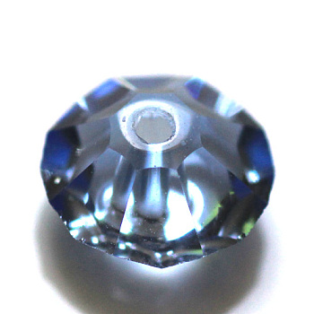 Imitation Austrian Crystal Beads, Grade AAA, Faceted, Flat Round, Light Sky Blue, 4.5x2.5mm, Hole: 0.7~0.9mm