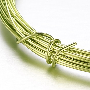 Round Aluminum Wire, Bendable Metal Craft Wire, for Beading Jewelry Craft Making, Yellow Green, 17 Gauge, 1.2mm, 10m/roll(32.8 Feet/roll)
